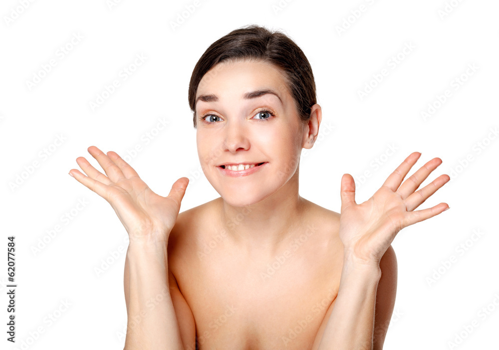 Portrait of Beautiful Young Woman posing in studio Portrait of Beautiful Young Woman posing in studio