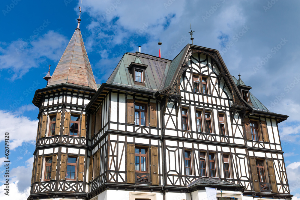 Fototapeta premium Villa Cassel in the Swiss alps