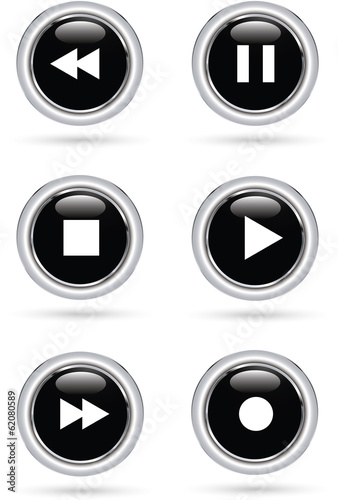 Black play buttons