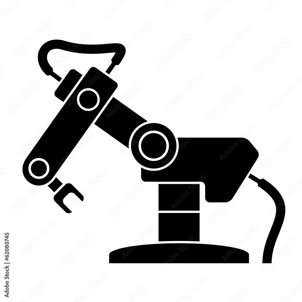 vector robotic arm black symbol vector robotic arm black symbol