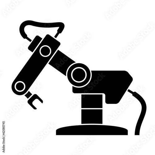 vector robotic arm black symbol