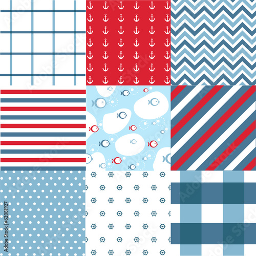 Seamless pattern with nautical elements