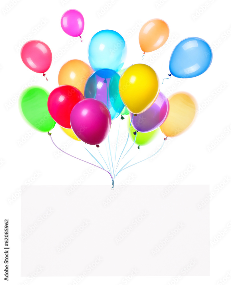 Holiday banners with colorful balloons