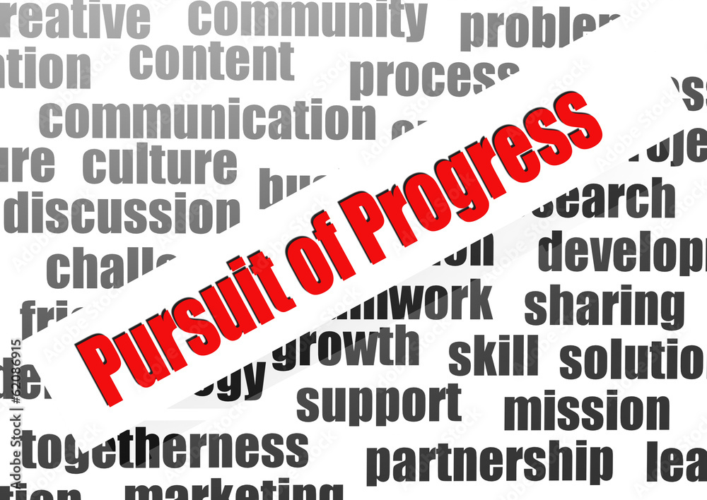 Pursuit of progress word cloud