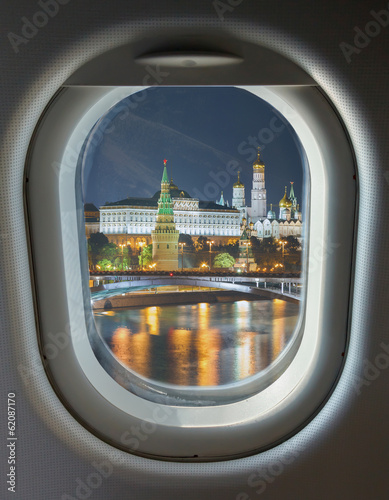 porthole and Moscow Kremlin
