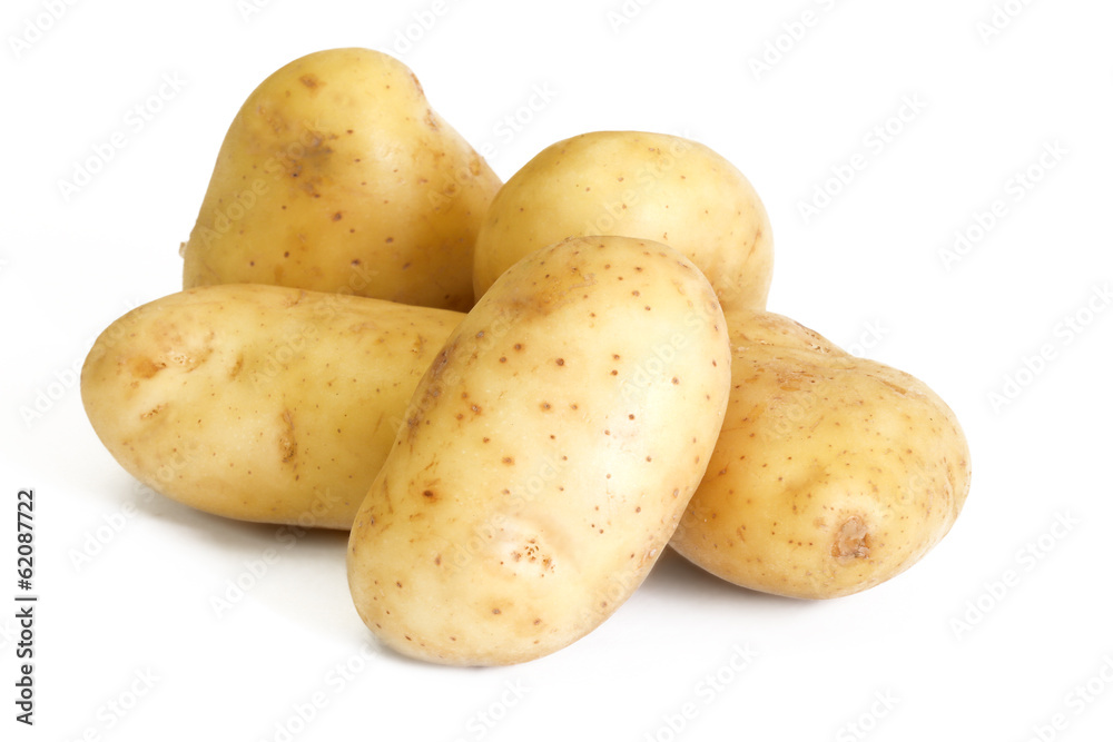 Group of raw potato isolated on white background Group of raw potato isolated on white background
