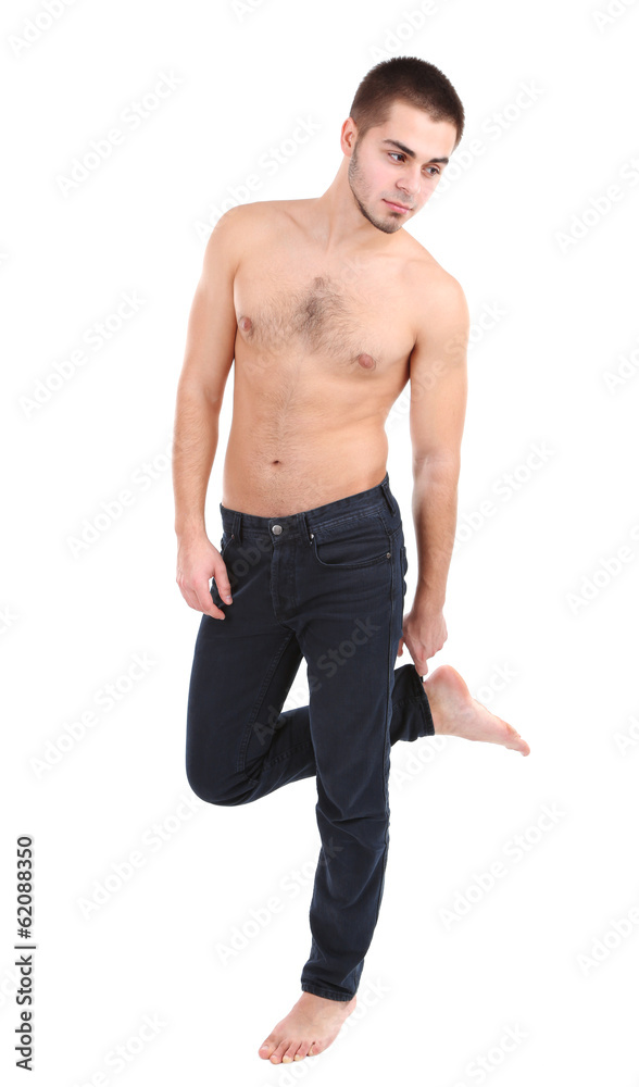 Fototapeta premium Handsome young man isolated on white