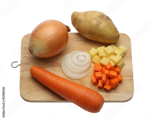 ingredient include to onions, carrot and pototo photo