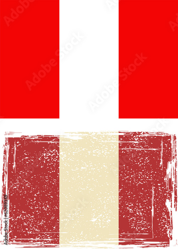 Peruvian grunge flag. Vector