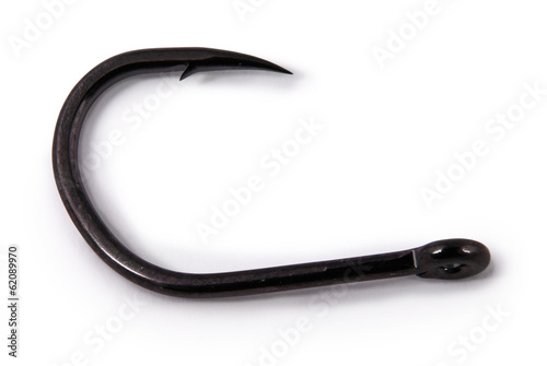 Black fish hook (Clipping path) photo