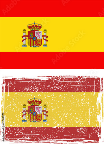 Spanish grunge flag. Vector