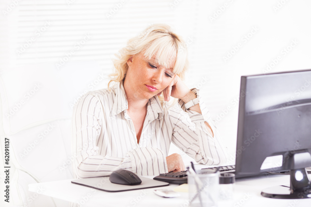 Business woman having problems at work Business woman having problems at work