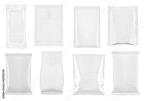 white package template bag food