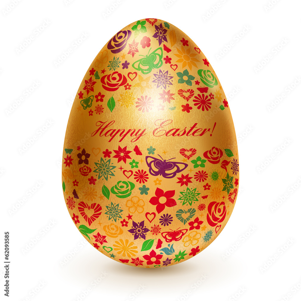 Golden egg with flowers Golden egg with flowers
