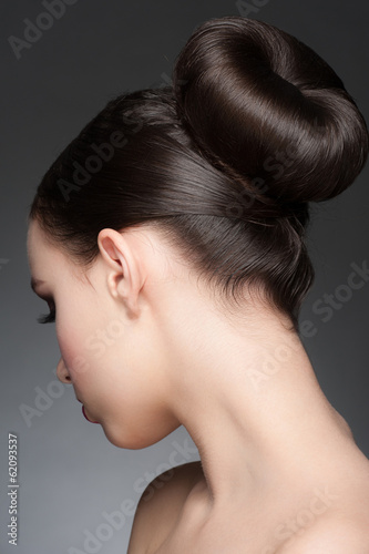 Brunette with elegant hairstyle