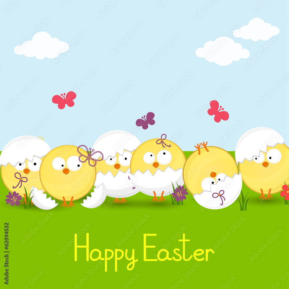 easter chickens against the sky. easter chickens against the sky.