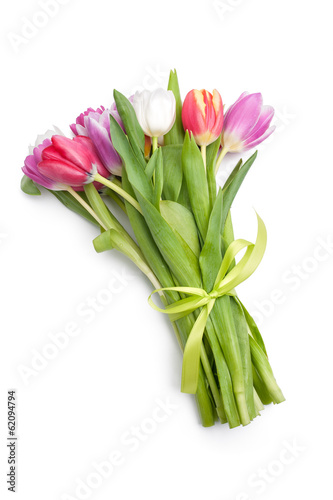 Posy of spring tulips flowers