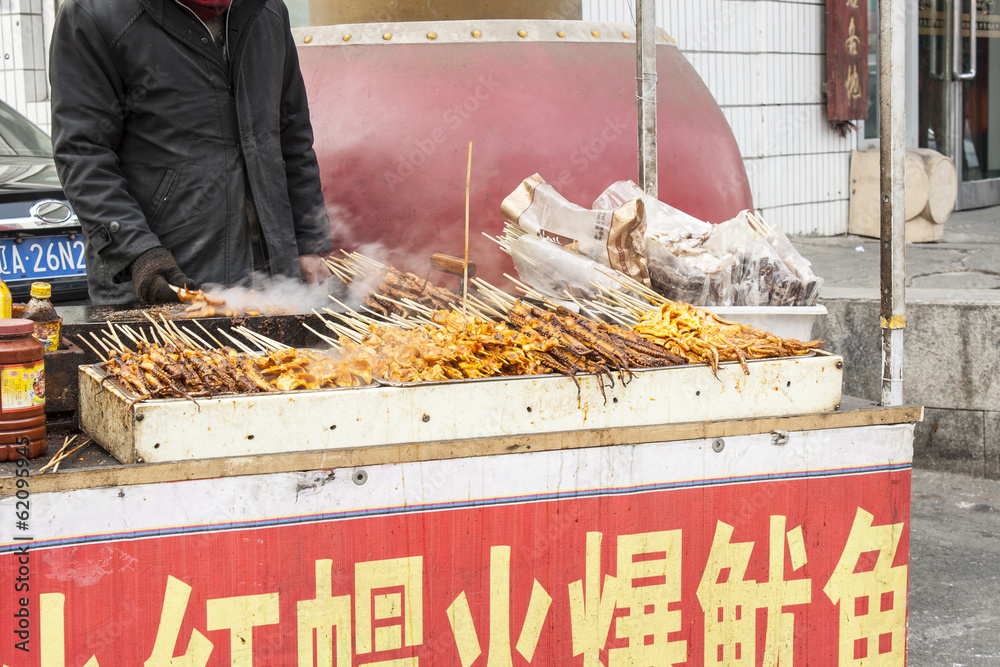 Naklejka premium Street food in Shenyang China