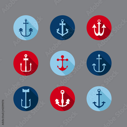 Set of Anchor Nautical Icons - for your logo, design, scrapbook