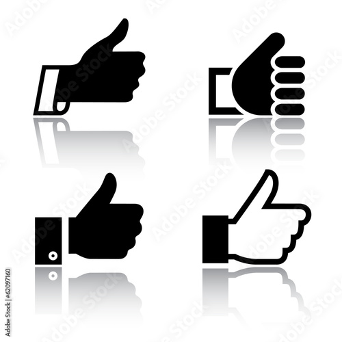 Like, icons with reflection, set 3