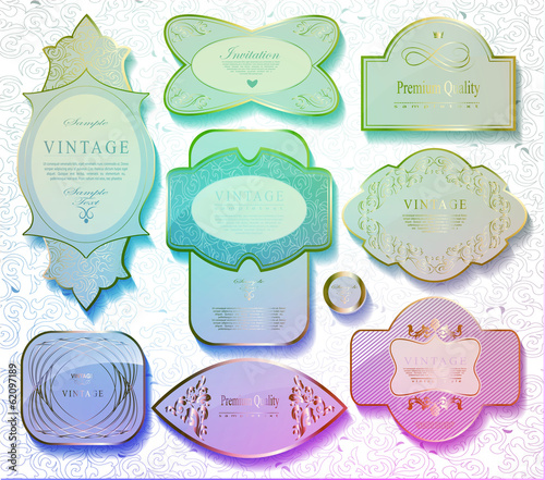 Retro vector golden label