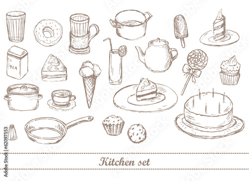 Kitchen sketch set