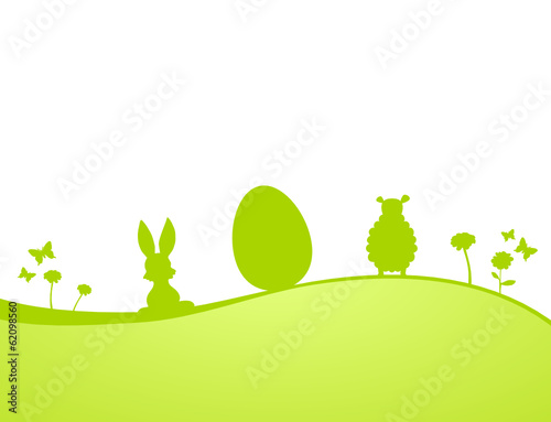 Osterkarte Hase Ei Schaf
