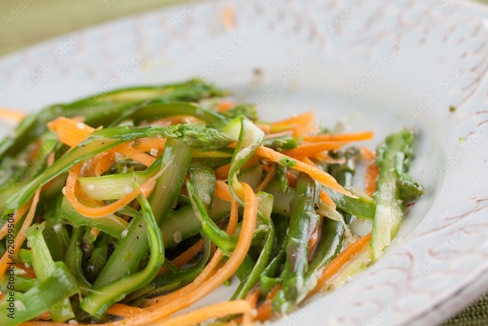 Asparagus salad with carrot and hemp seeds Asparagus salad with carrot and hemp seeds