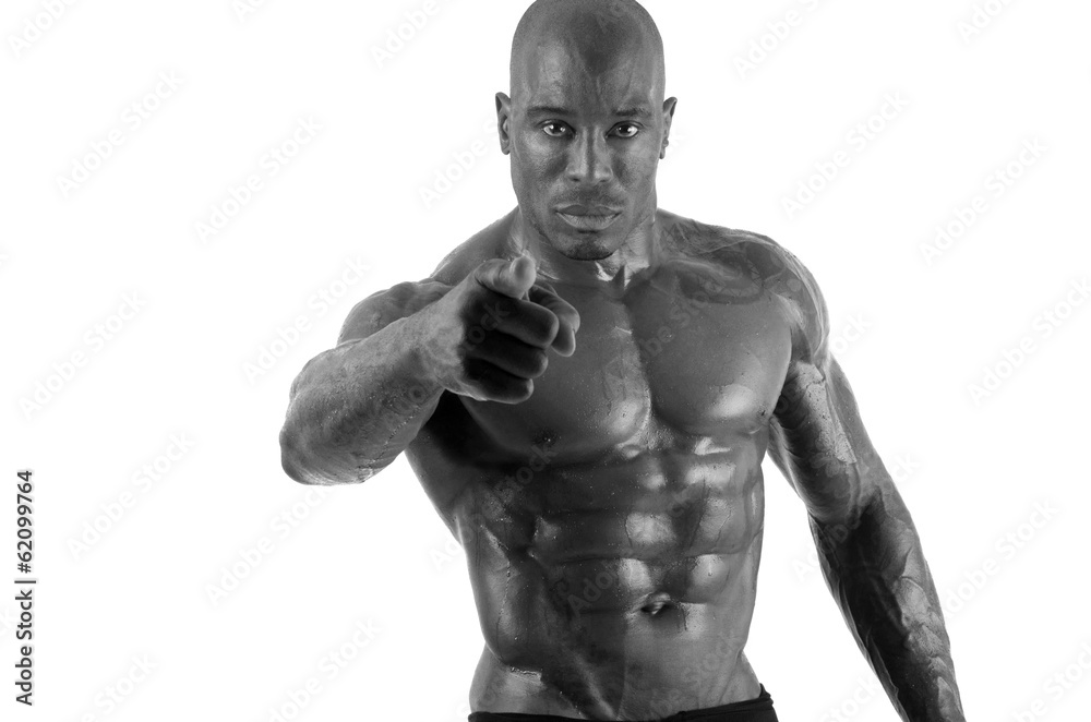Confident bodybuilder asking you to go train hard. Confident bodybuilder asking you to go train hard.