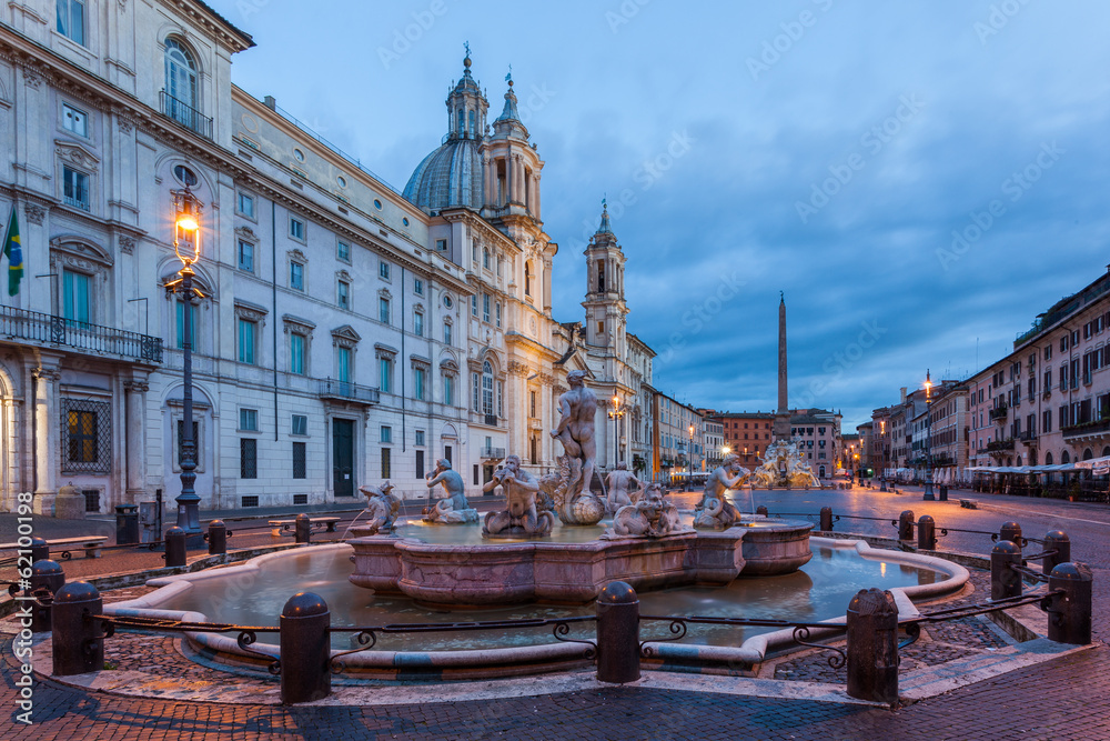 Piazza Navona, Fontana del Moro. Roma