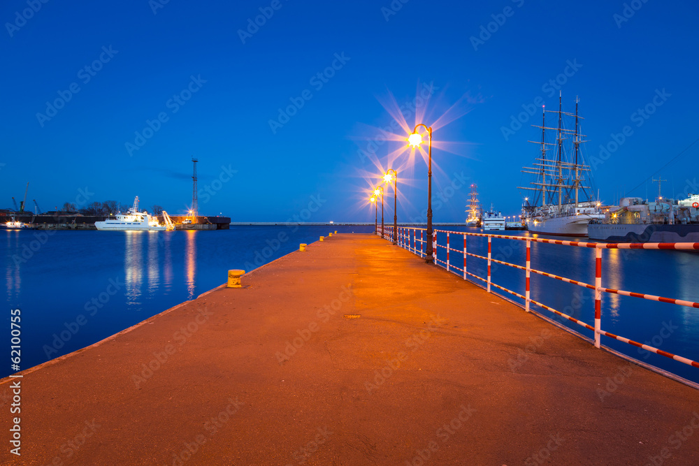 Fototapeta premium Pier at the Baltic Sea in Gdynia, Poland