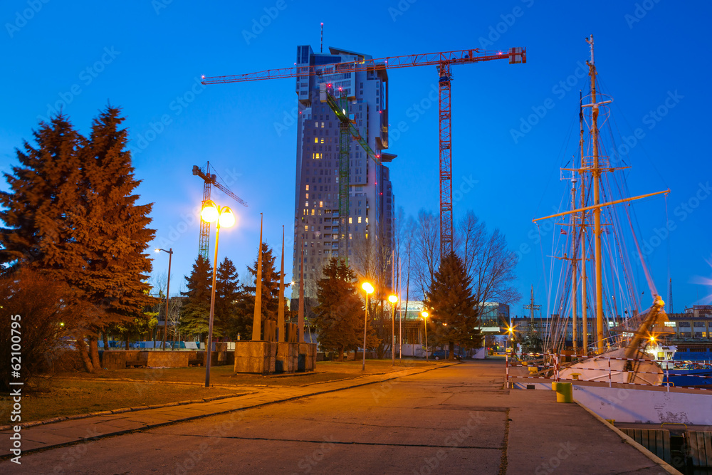 Fototapeta premium Sea Towers skyscraper in Gdynia, Poland