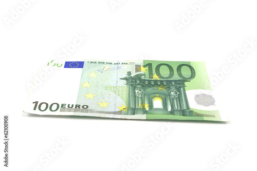 Euro paper on white background