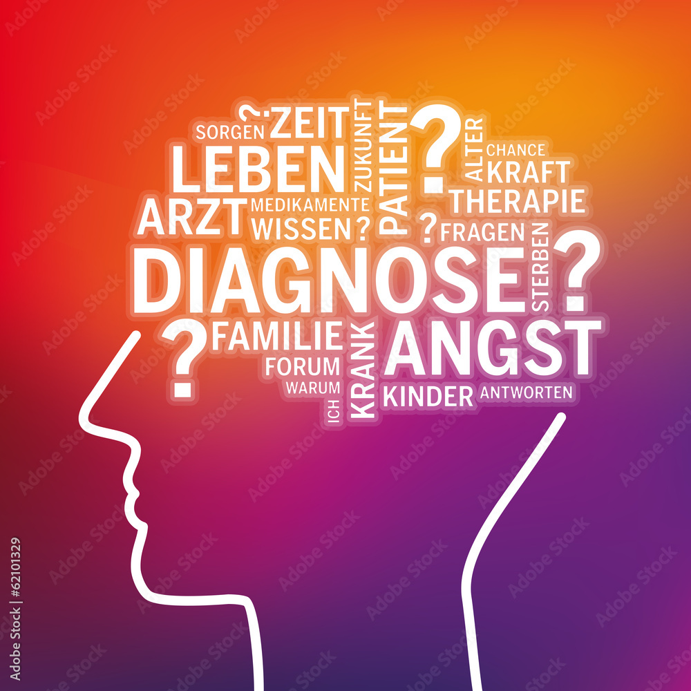 Wordcloud Gedanken Diagnose Krankheit
