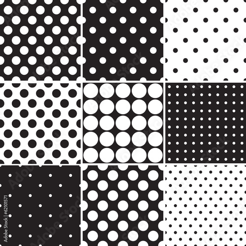 Black polka dot seamless pattern
