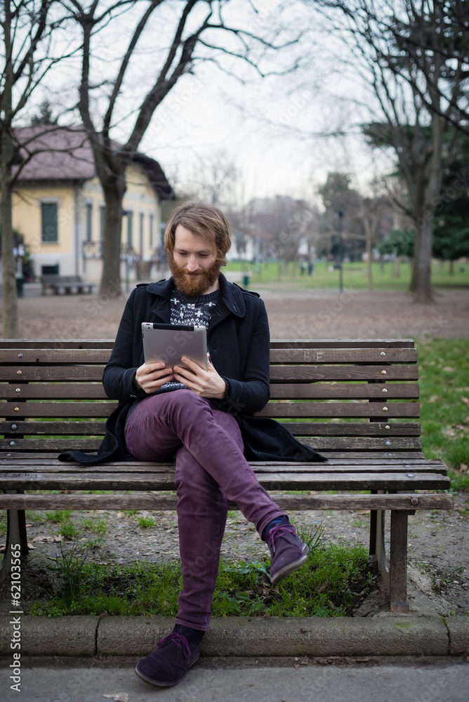 young hipster red bearded man