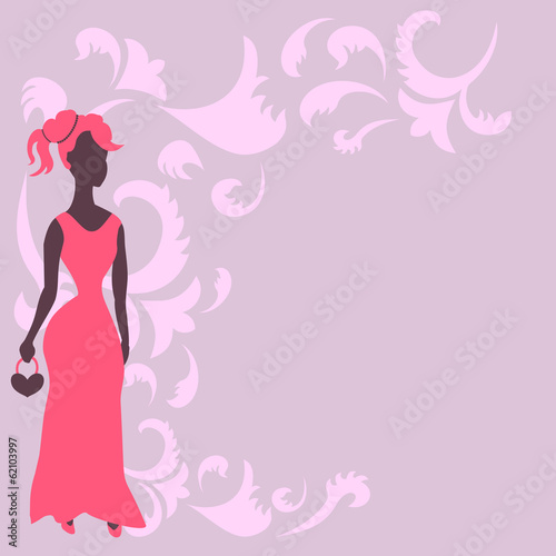 Frau im Kleid und Ornamente