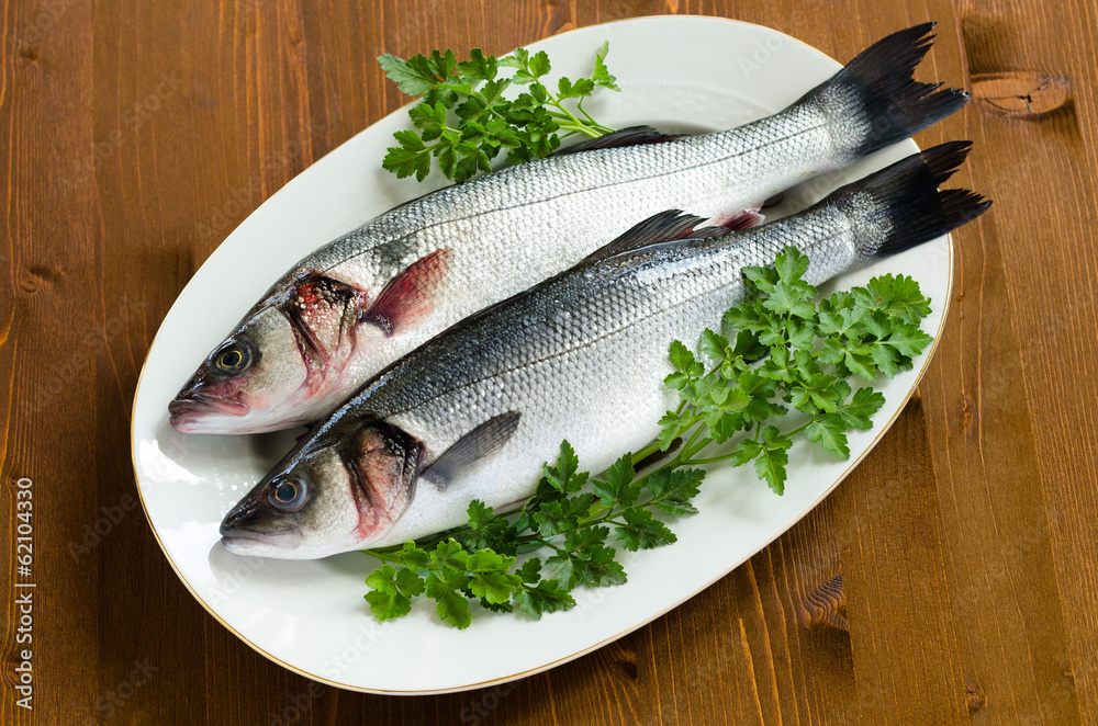 Spigole fresche, fresh european bass Spigole fresche, fresh european bass