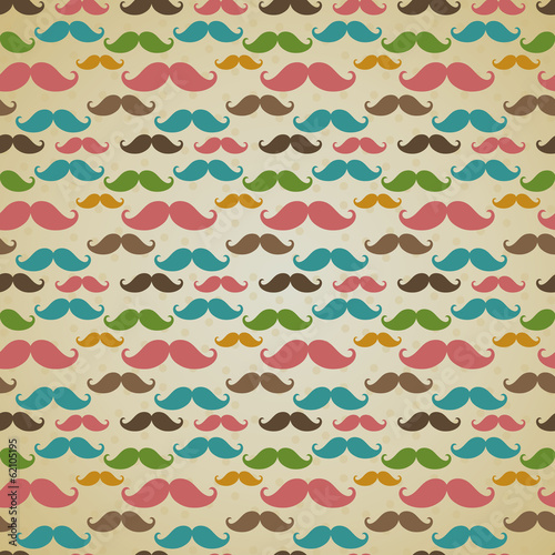 Seamless pattern with mustache