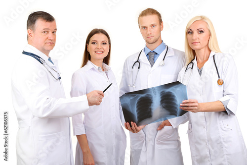 Medical workers isolated on...