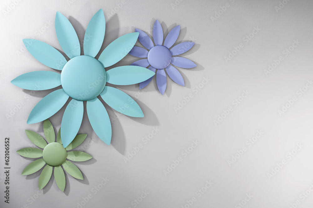 Trio of Pastel Spring Flowers over White Background Trio of Pastel Spring Flowers over White Background