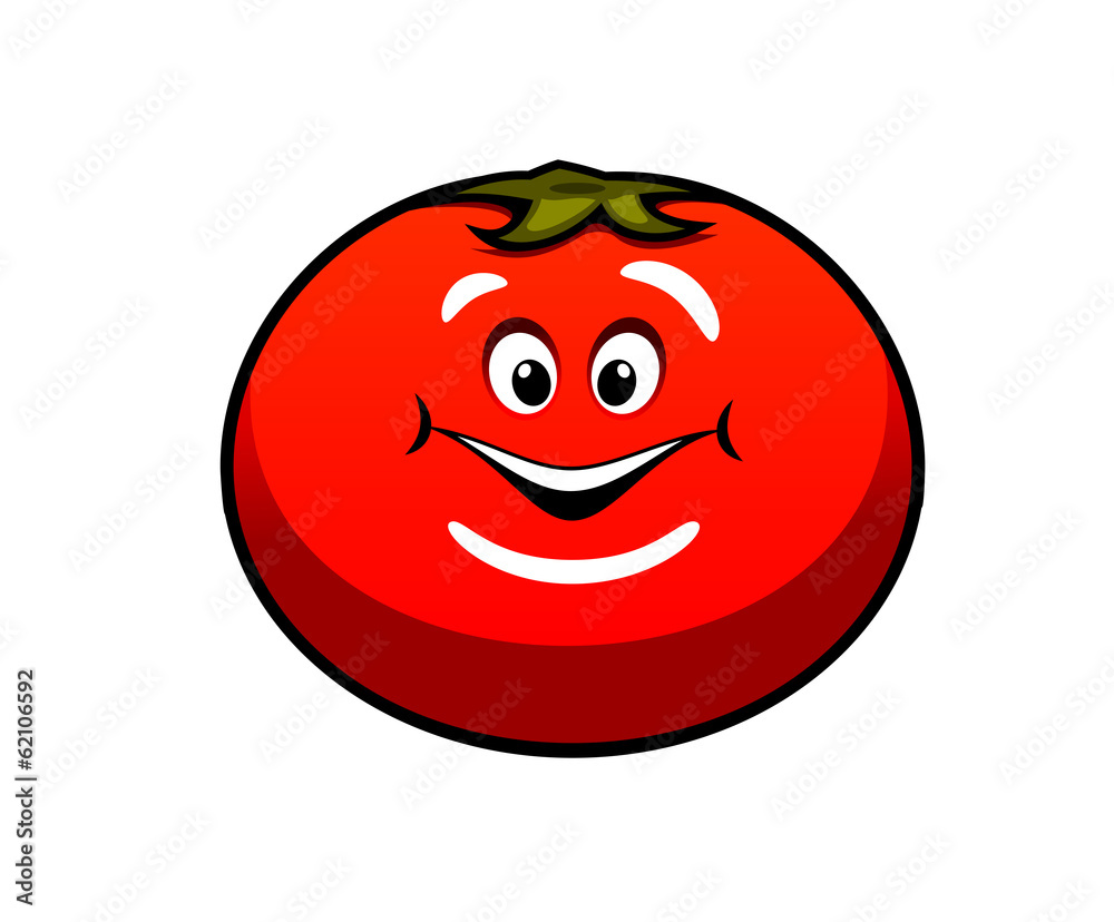 Cute fat juicy cartoon tomato vegetable Cute fat juicy cartoon tomato vegetable