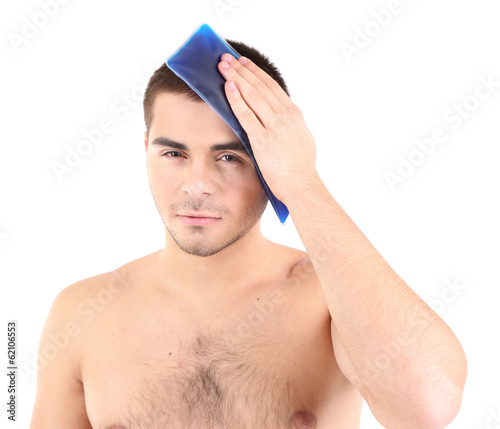 Young man with head pain, i...