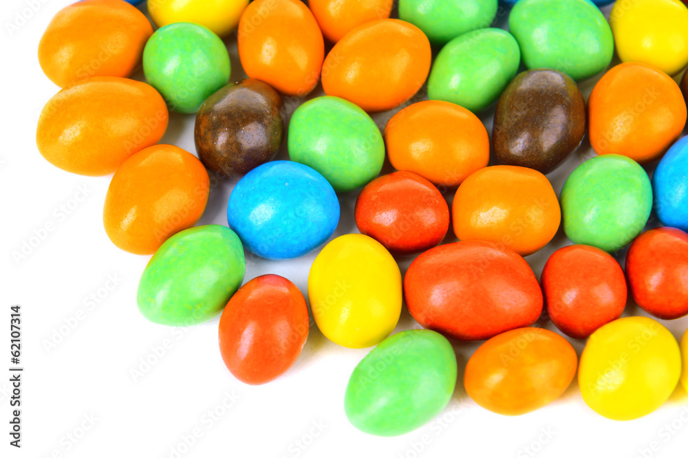 Different colorful fruit candy isolated on white Different colorful fruit candy isolated on white