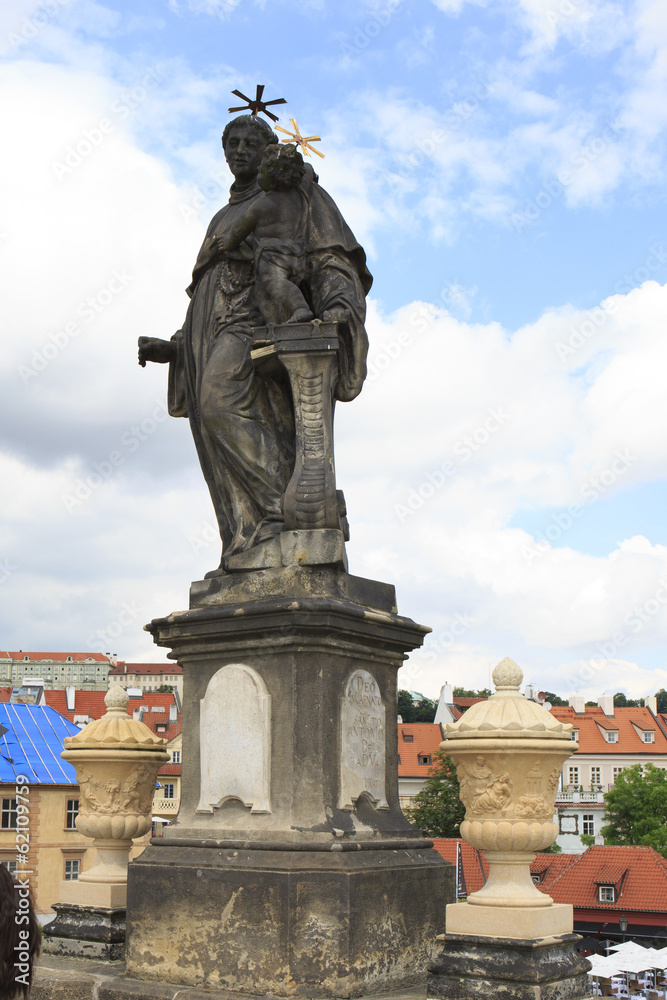 Statue of St. Anthony of Padua. Charles Bridge in Prague.