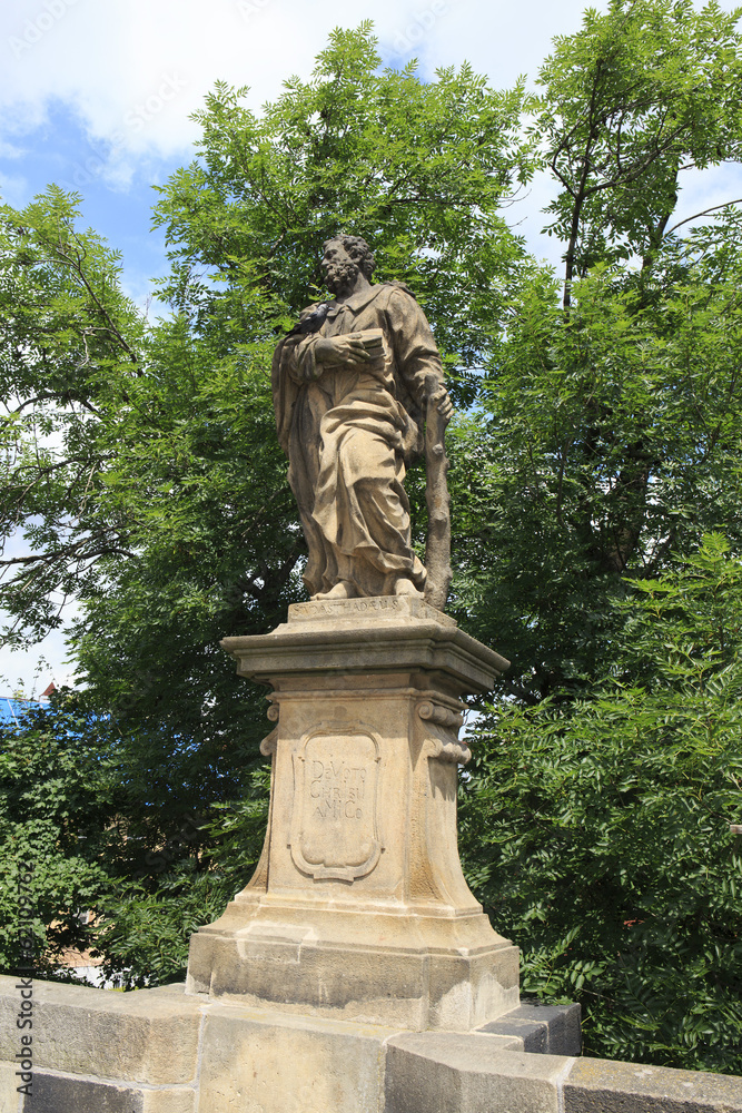 Statue of St. Jude Thaddeus. Charles Bridge in Prague.