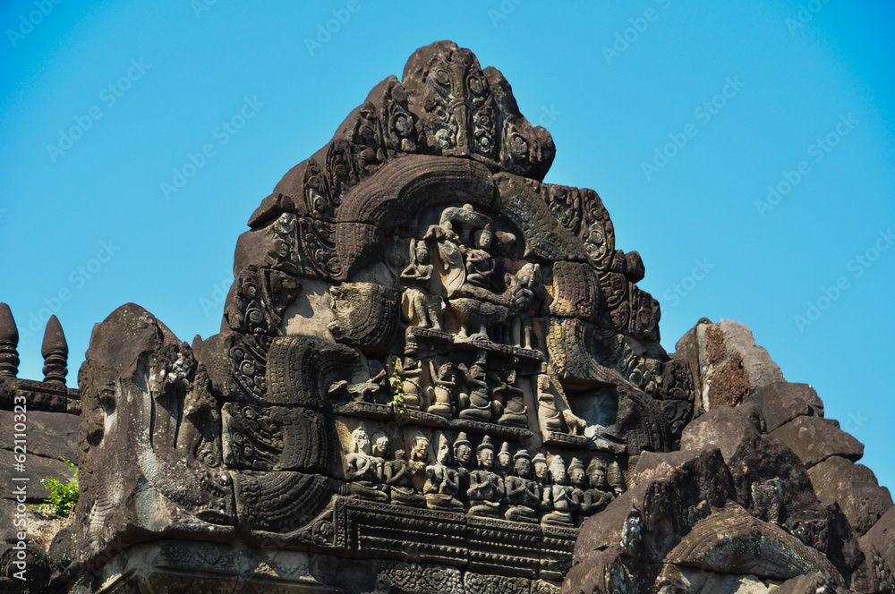 Ancient Khmer carving  at the Hindu temple of Banteay Samre