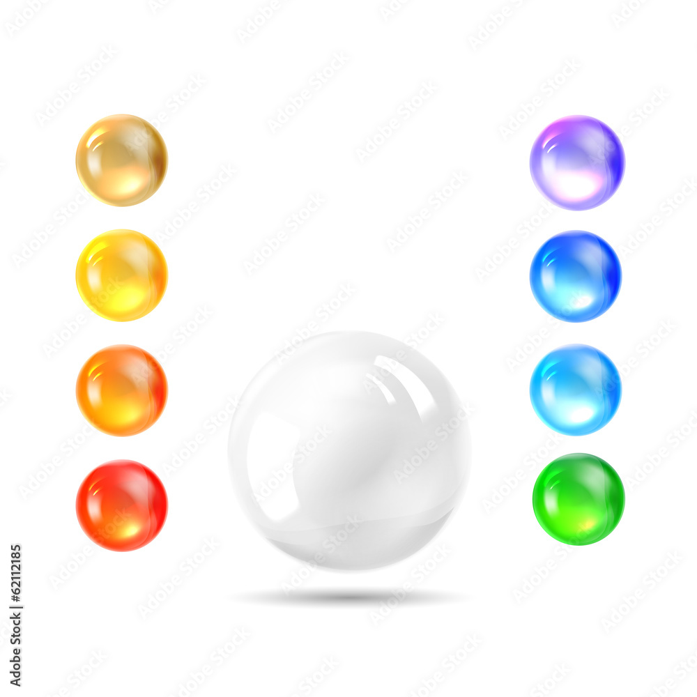 Obraz premium Holiday gem, set of balls all rainbow colors.
