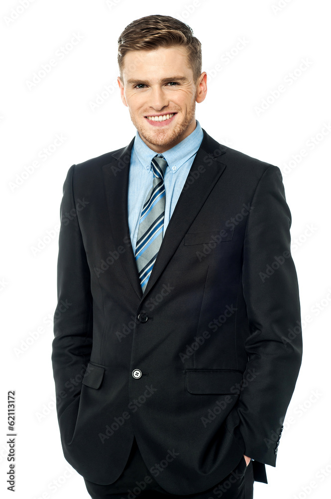 Happy young business man, isolated on white Happy young business man, isolated on white