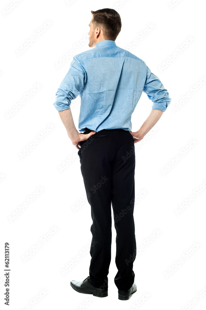 Back pose of a casual businessman Back pose of a casual businessman